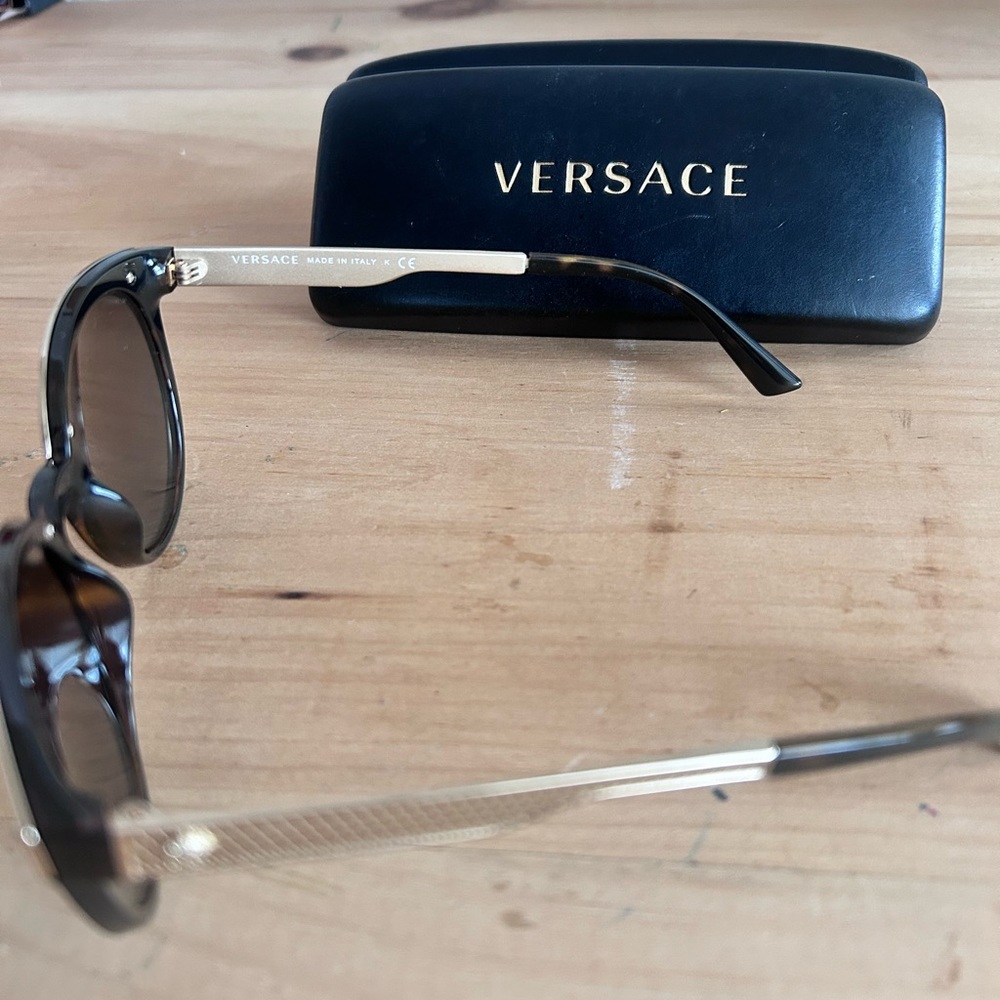 Versace Black and Gold Round Sunglasses - Picture 3 of 6